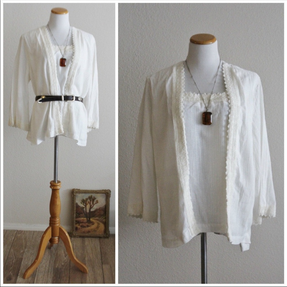 Vintage Ivory Gauze Top